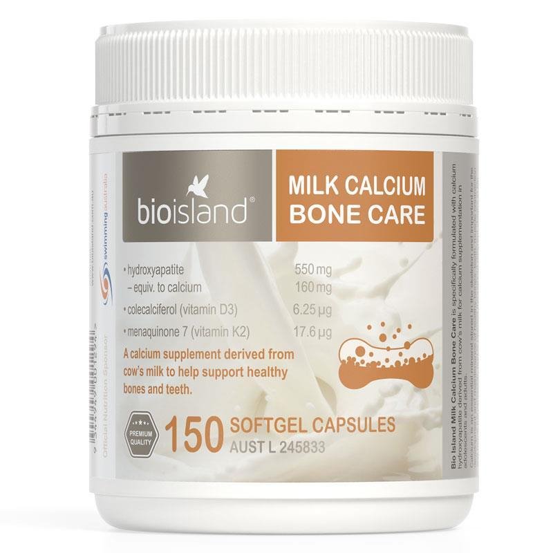 Bio Island Milk Calcium Bone Care 150 Softgel Capsules June 2026