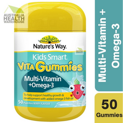 [CLEARANCE: 06/2024] Nature's Way Kids Smart Vita Gummies Multi-Vitamin + Omega-3 50 Gummies