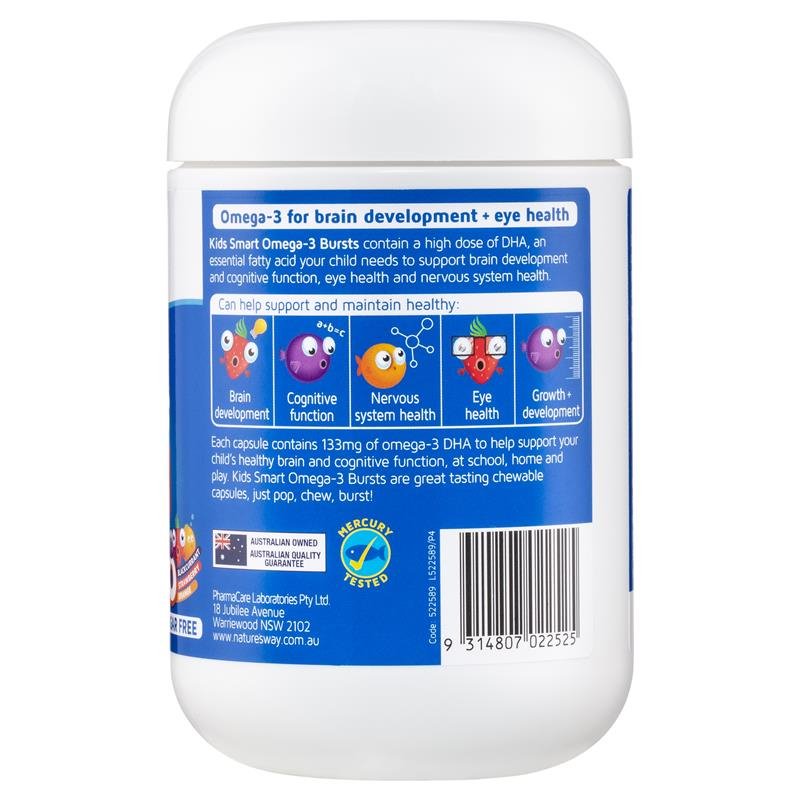 Nature's Way Kids Smart Burst High DHA Omega-3 Fish Oil Trio180 Capsules September 2025