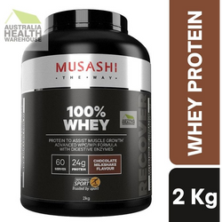 Musashi 100% Whey - Chocolate Milkshake flavour 2kg July 2025