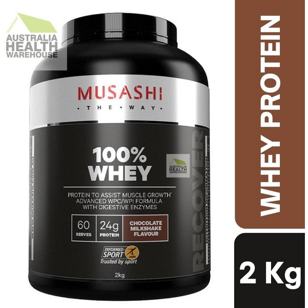 Musashi 100% Whey - Chocolate Milkshake flavour 2kg July 2025