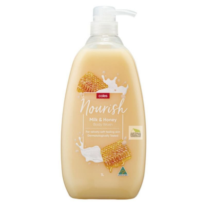 Coles Nourish Milk & Honey Body Wash 1 Litre