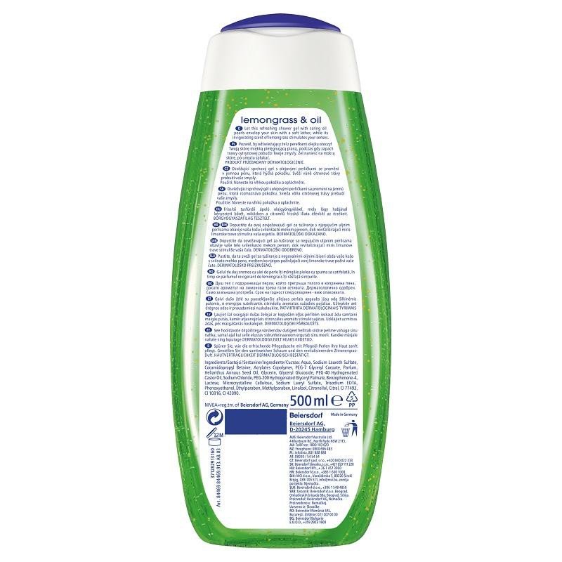 Nivea Lemongrass & Oil Shower Gel & Body Wash 500mL