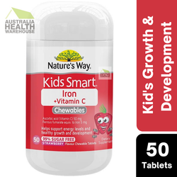 Nature's Way Kids Smart Iron + Vitamin C 50 Chewable Tablets February 2024