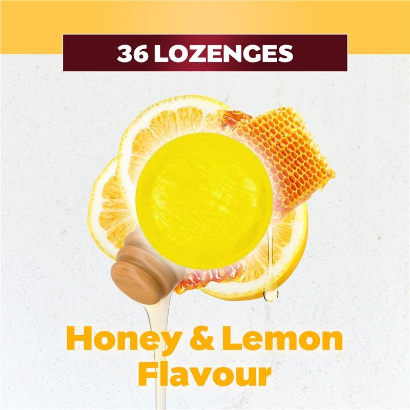 [Expiry: 03/2025] Betadine Sore Throat Lozenges Soothing Honey & Lemon Flavour 36 Pack