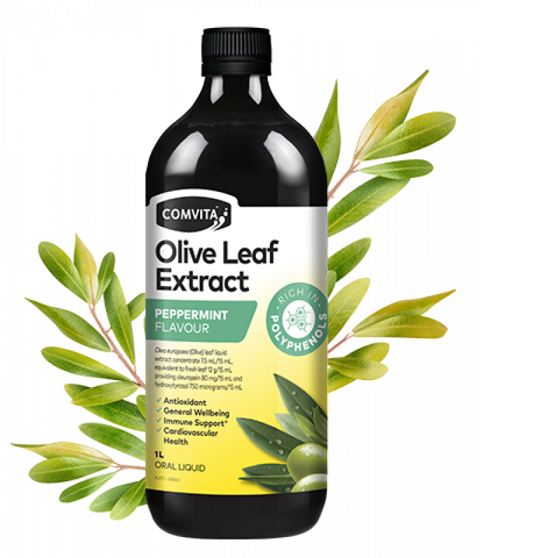 [Expiry: 03/2025] Comvita Olive Leaf Extract Peppermint Flavour 1 Litre