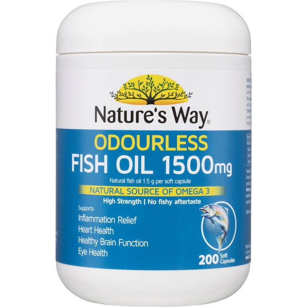 [Expiry: 03/2026] Nature's Way Fish Oil Odourless 1500mg 200 Capsules
